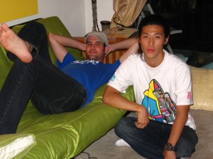 We slept here.  I totally took the couch because Koreans can sleep on the floor.