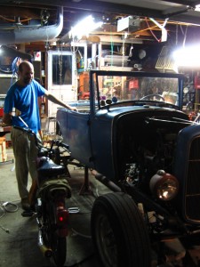 Leonard Duke, proud owner of a driveable Model A.