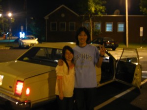 Kae and JH with the Lovemobile.