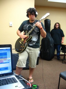 Rob making his guitar sound like SCIENCE.