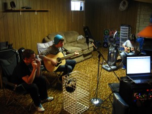 L-R: Anthony, Corey, and Stephen, laying down the tracks.